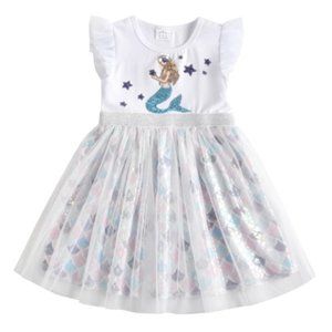 Mermaid Girls Sleeveless Tutu Dress